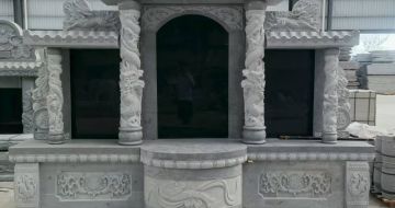 河池 芝麻灰高档墓碑，土墓，可定制
