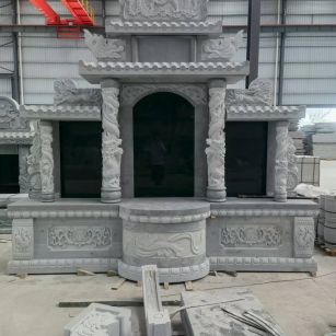 河池 芝麻灰高档墓碑，土墓，可定制