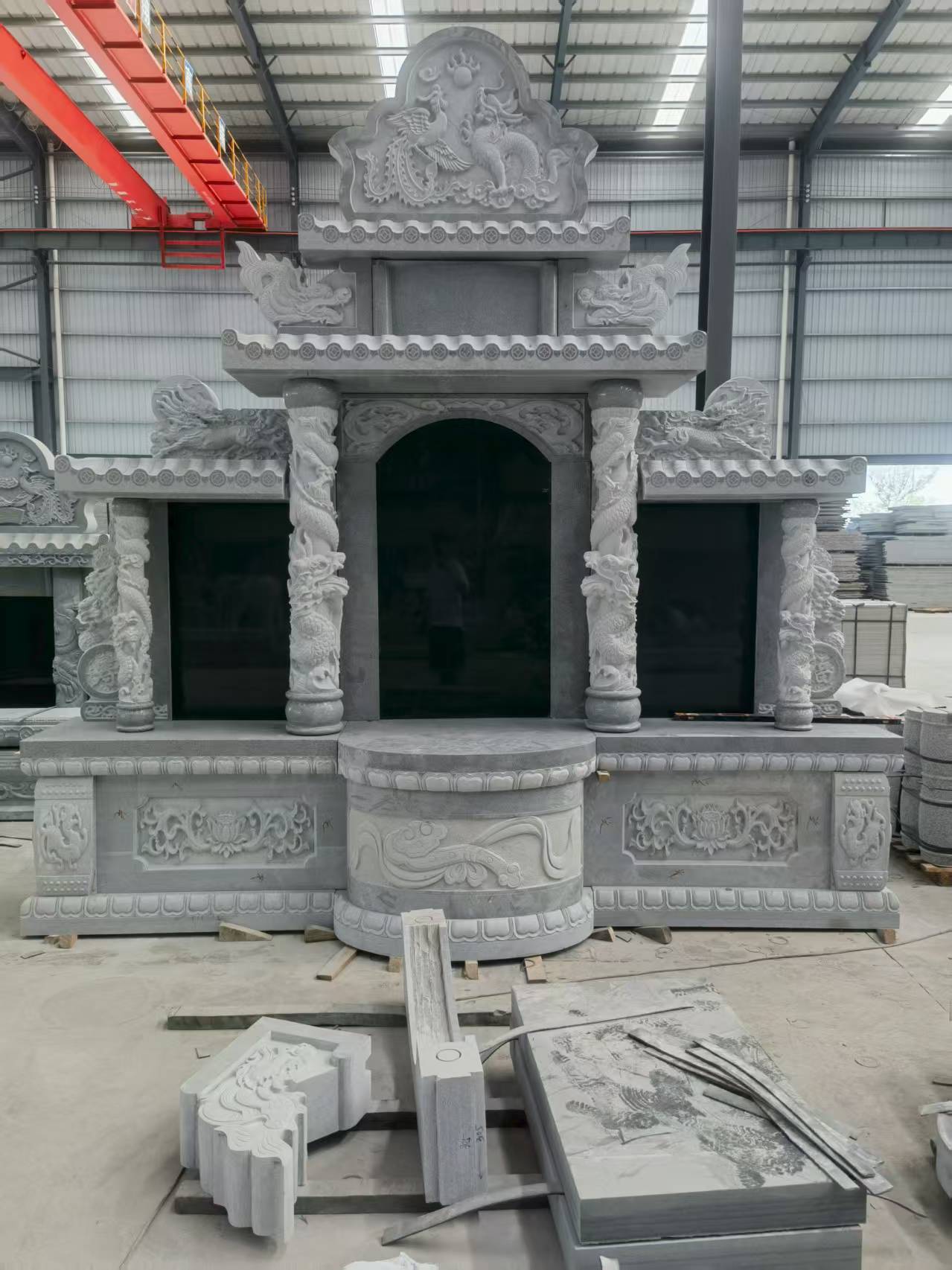 河池 芝麻灰高档墓碑，土墓，可定制